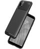 Huawei Y5p Hoesje Geborsteld Carbon Flexibele Back Cover Zwart
