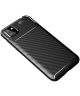 Huawei Y5p Hoesje Geborsteld Carbon Flexibele Back Cover Zwart