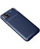 Huawei Y5p Hoesje Geborsteld Carbon Flexibele Back Cover Blauw