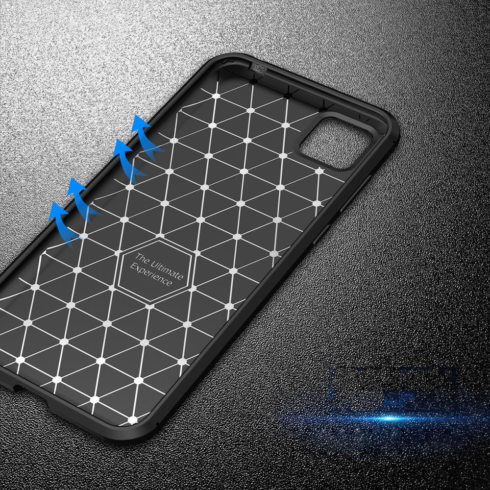 Huawei Y5p Hoesje Geborsteld Carbon Flexibele Back Cover Blauw afbeelding 3