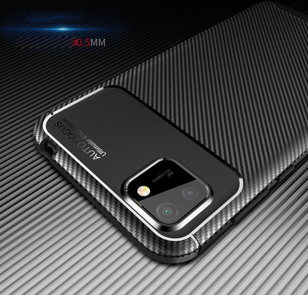 Huawei Y5p Hoesje Geborsteld Carbon Flexibele Back Cover Blauw afbeelding 5