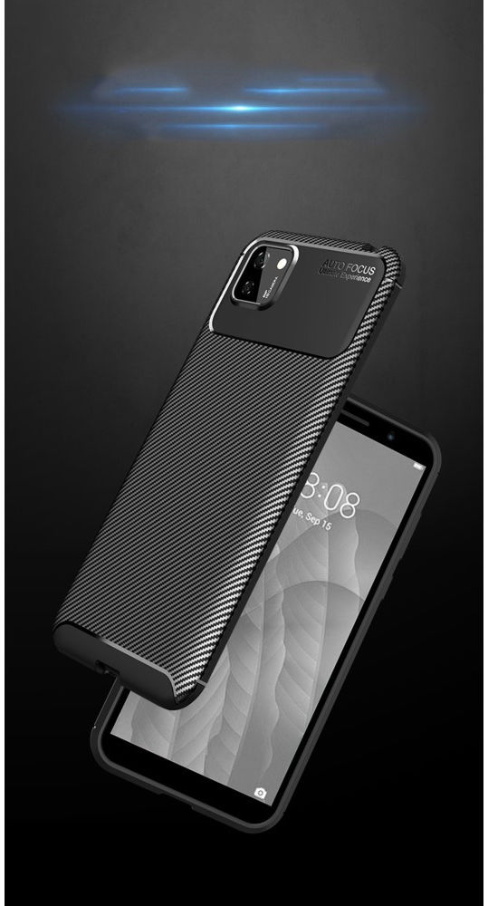 Huawei Y5p Hoesje Geborsteld Carbon Flexibele Back Cover Blauw afbeelding 7