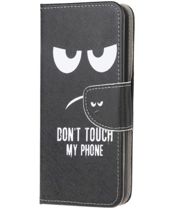 Huawei Y5p Book Case Hoesje Wallet met Print Don't Touch My Phone Hoesjes