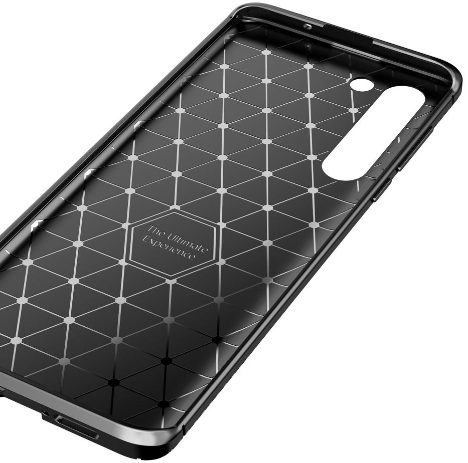 Motorola Edge Hoesje Geborsteld Carbon Flexibele Back Cover Zwart afbeelding 14