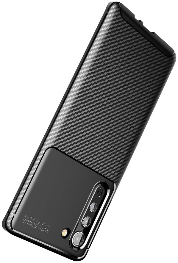 Motorola Edge Hoesje Geborsteld Carbon Flexibele Back Cover Zwart afbeelding 15