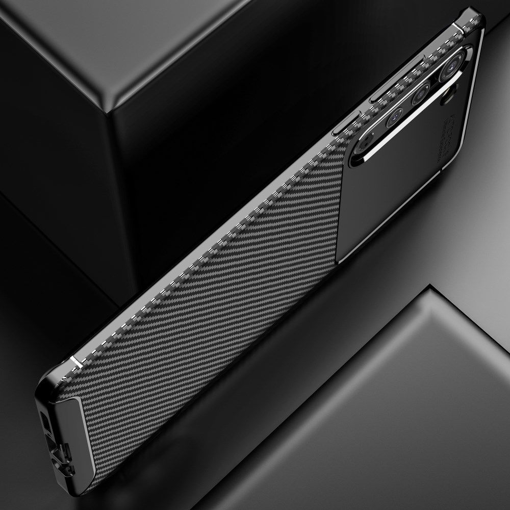 Motorola Edge Hoesje Geborsteld Carbon Flexibele Back Cover Zwart afbeelding 6
