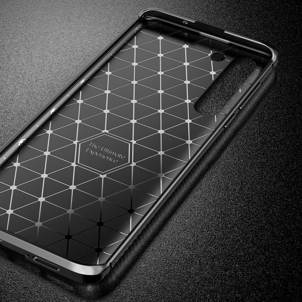 Motorola Edge Hoesje Geborsteld Carbon Flexibele Back Cover Zwart afbeelding 7