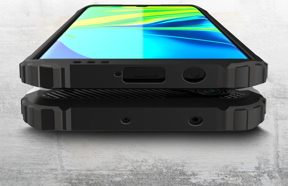 Motorola Edge Hoesje Shock Proof Hybride Back Cover Zwart afbeelding 4
