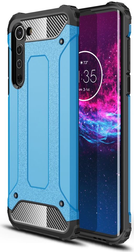 Motorola Edge Hoesje Shock Proof Hybride Back Cover Blauw afbeelding 1