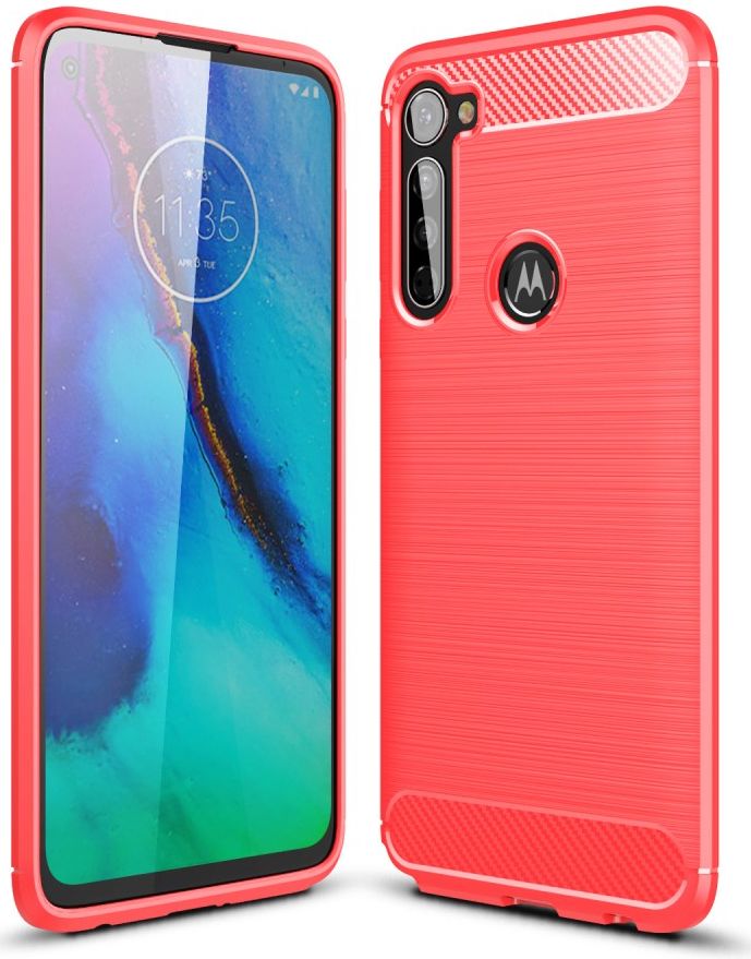Motorola Moto G Pro Geborsteld TPU Hoesje Rood afbeelding 1