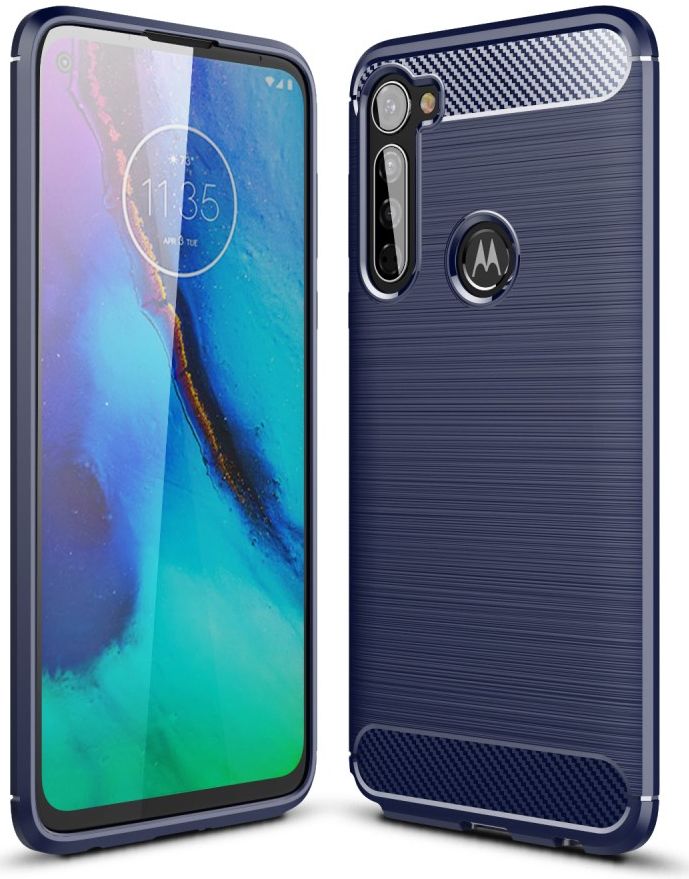 Motorola Moto G Pro Geborsteld TPU Hoesje Blauw afbeelding 1