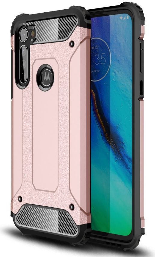 Motorola Moto G Pro Hoesje Shock Proof Hybride Back Cover Roze Goud afbeelding 1