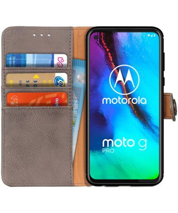 KHAZNEH Motorola Moto G Pro Hoesje Portemonnee Book Case Grijs Hoesjes