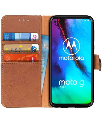 KHAZNEH Motorola Moto G Pro Hoesje Portemonnee Book Case Bruin Hoesjes