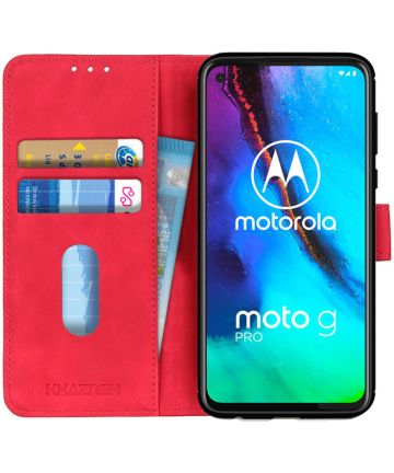 Motorola Moto G Pro Book Case Hoesje Portemonnee Retro Rood Hoesjes