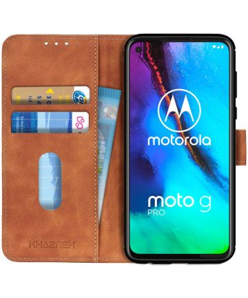 Motorola Moto G Pro Book Case Hoesje Portemonnee Retro Bruin Hoesjes