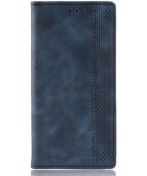 Motorola Moto G Pro Hoesje Stijlvol Vintage Portemonnee Blauw