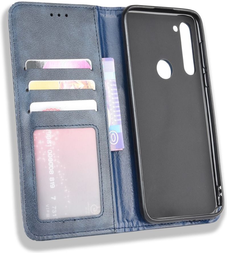 Motorola Moto G Pro Hoesje  Stijlvol Vintage Portemonnee Blauw afbeelding 8