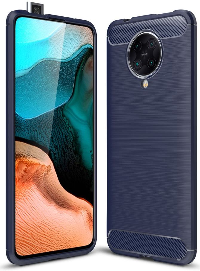 Xiaomi Poco F2 Pro Hoesje Geborsteld TPU Blauw afbeelding 1