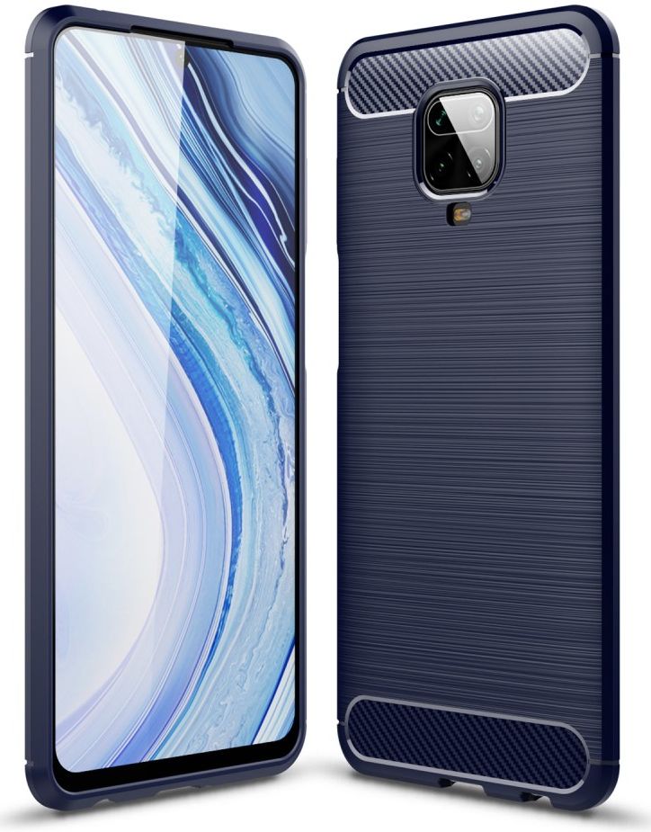 Xiaomi Redmi Note 9S / Note 9 Pro Geborsteld TPU Hoesje Blauw afbeelding 1