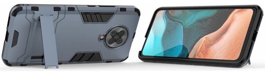 Xiaomi Poco F2 Pro Hybride Stand Hoesje Donker Blauw afbeelding 3