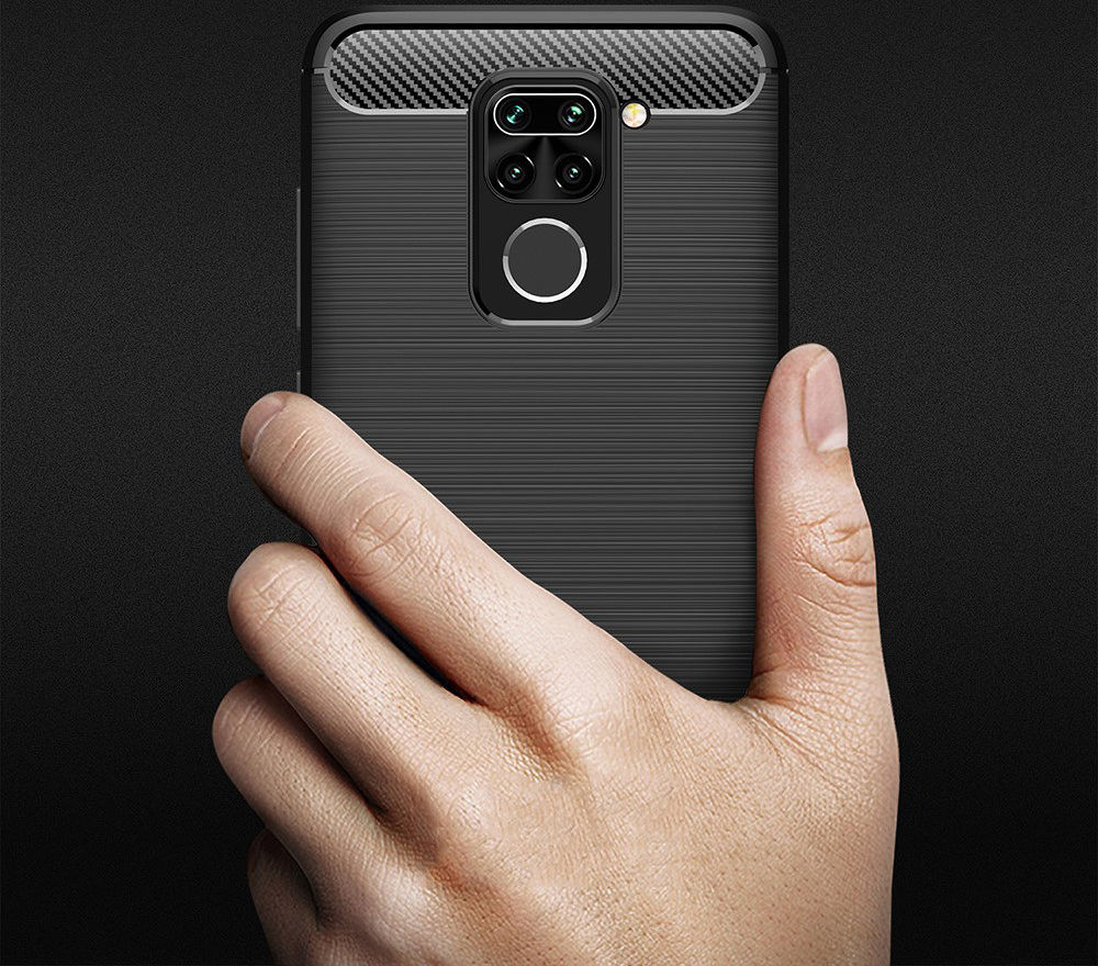 Xiaomi Redmi Note 9 Geborsteld TPU Hoesje Zwart afbeelding 4