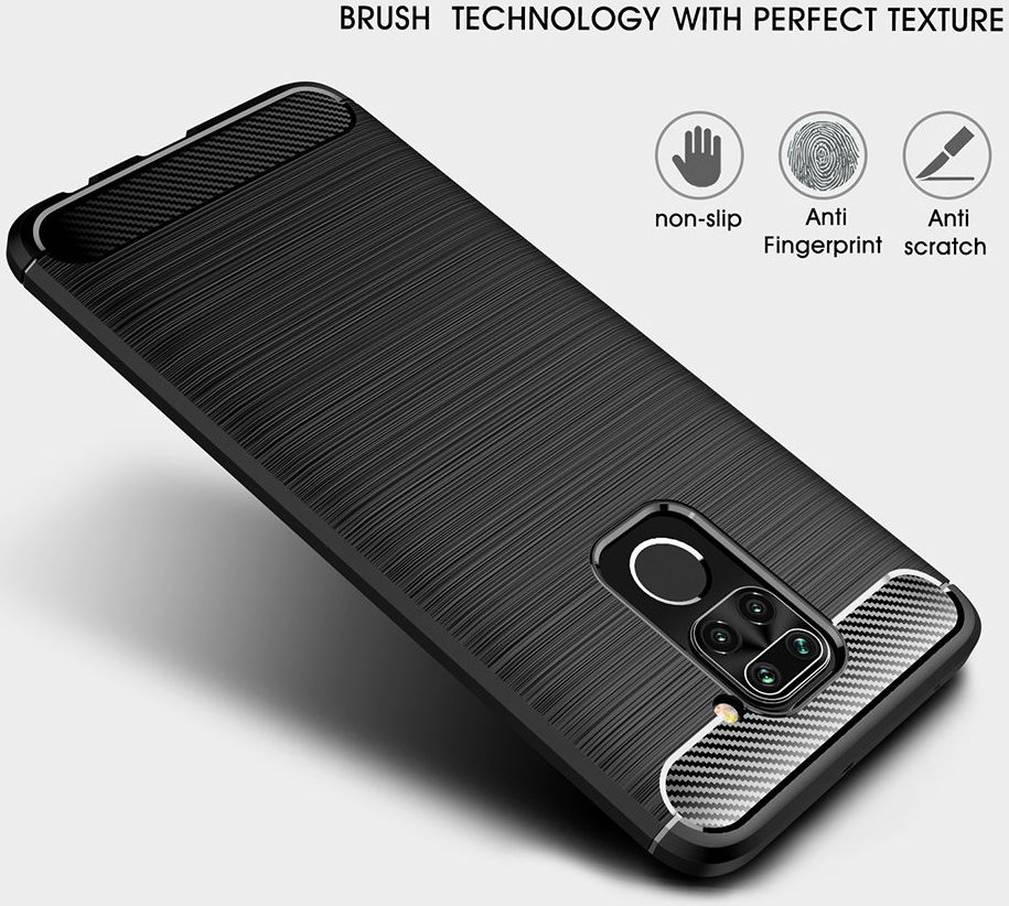 Xiaomi Redmi Note 9 Geborsteld TPU Hoesje Zwart afbeelding 6