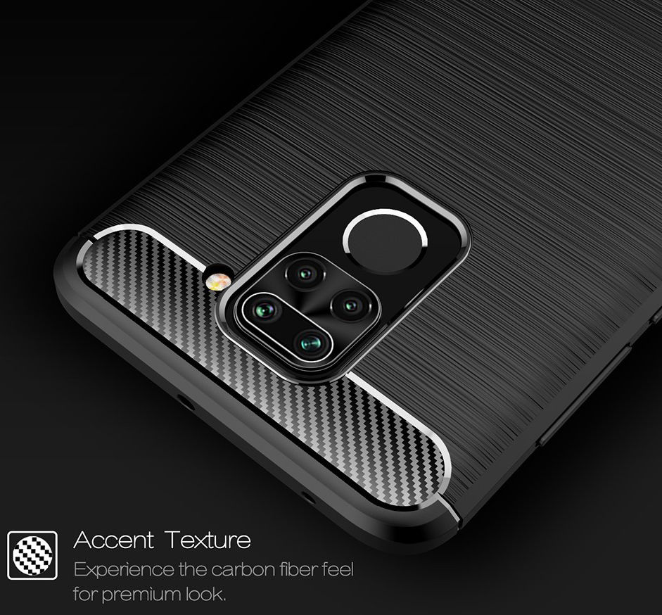 Xiaomi Redmi Note 9 Geborsteld TPU Hoesje Zwart afbeelding 7