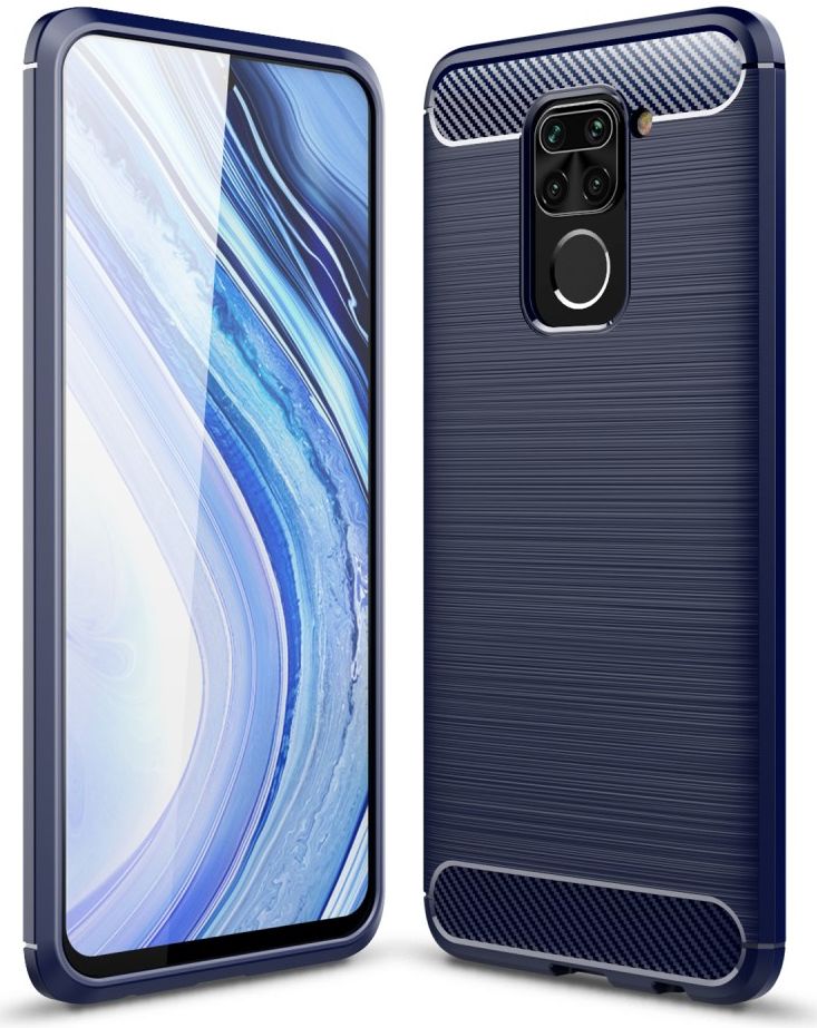 Xiaomi Redmi Note 9 Geborsteld TPU Hoesje Blauw afbeelding 1