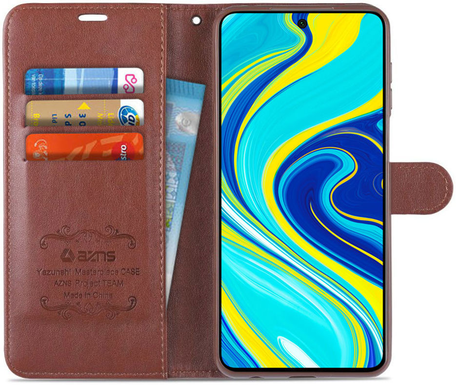 Xiaomi Redmi Note 9S / Note 9 Pro Portemonnee Stand Hoesje Bruin afbeelding 1