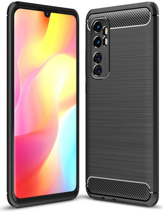 Xiaomi Mi Note 10 Lite Geborsteld TPU Hoesje Zwart afbeelding 1