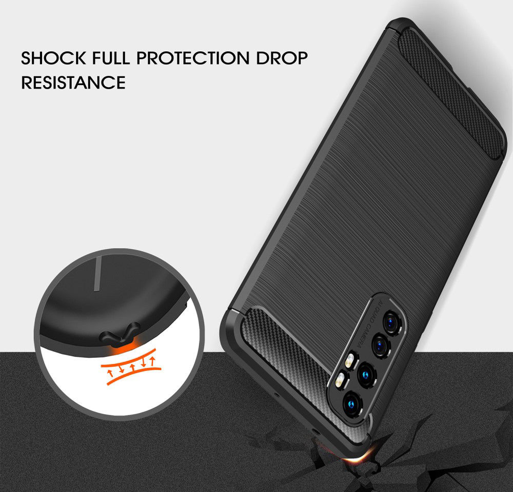 Xiaomi Mi Note 10 Lite Geborsteld TPU Hoesje Zwart afbeelding 2