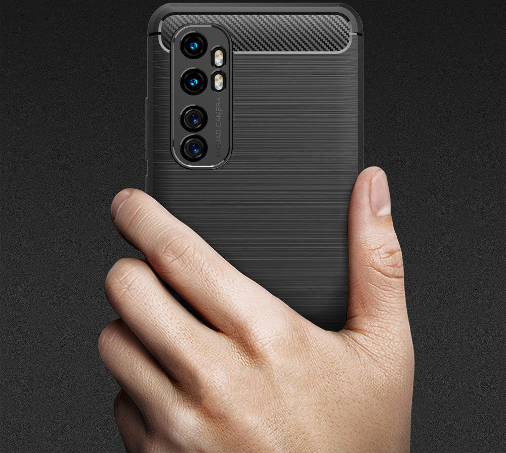 Xiaomi Mi Note 10 Lite Geborsteld TPU Hoesje Zwart afbeelding 4