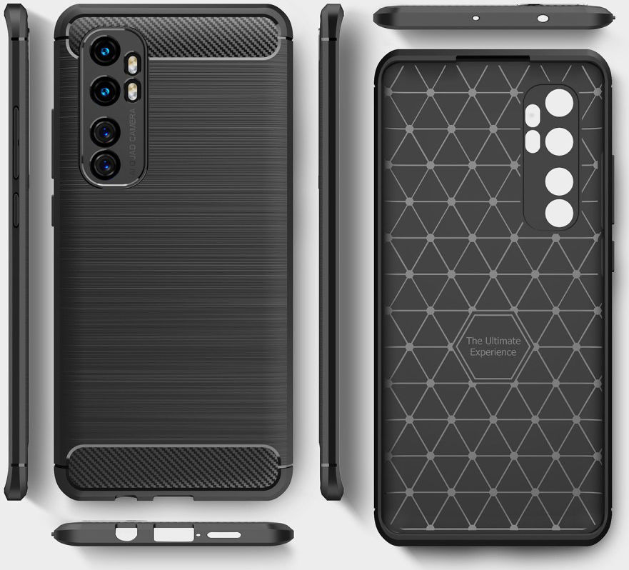 Xiaomi Mi Note 10 Lite Geborsteld TPU Hoesje Zwart afbeelding 5