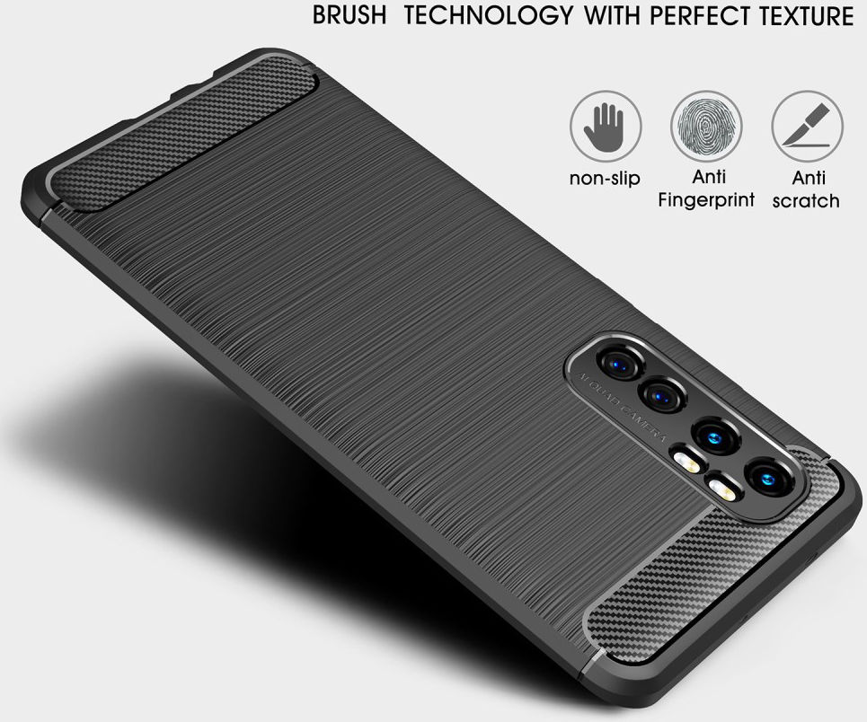 Xiaomi Mi Note 10 Lite Geborsteld TPU Hoesje Zwart afbeelding 8