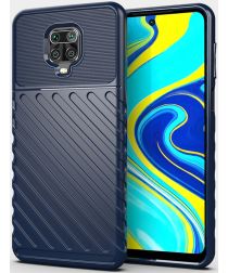 Xiaomi Note 9S / Note 9 Pro Twill Thunder Texture Back Cover Blauw