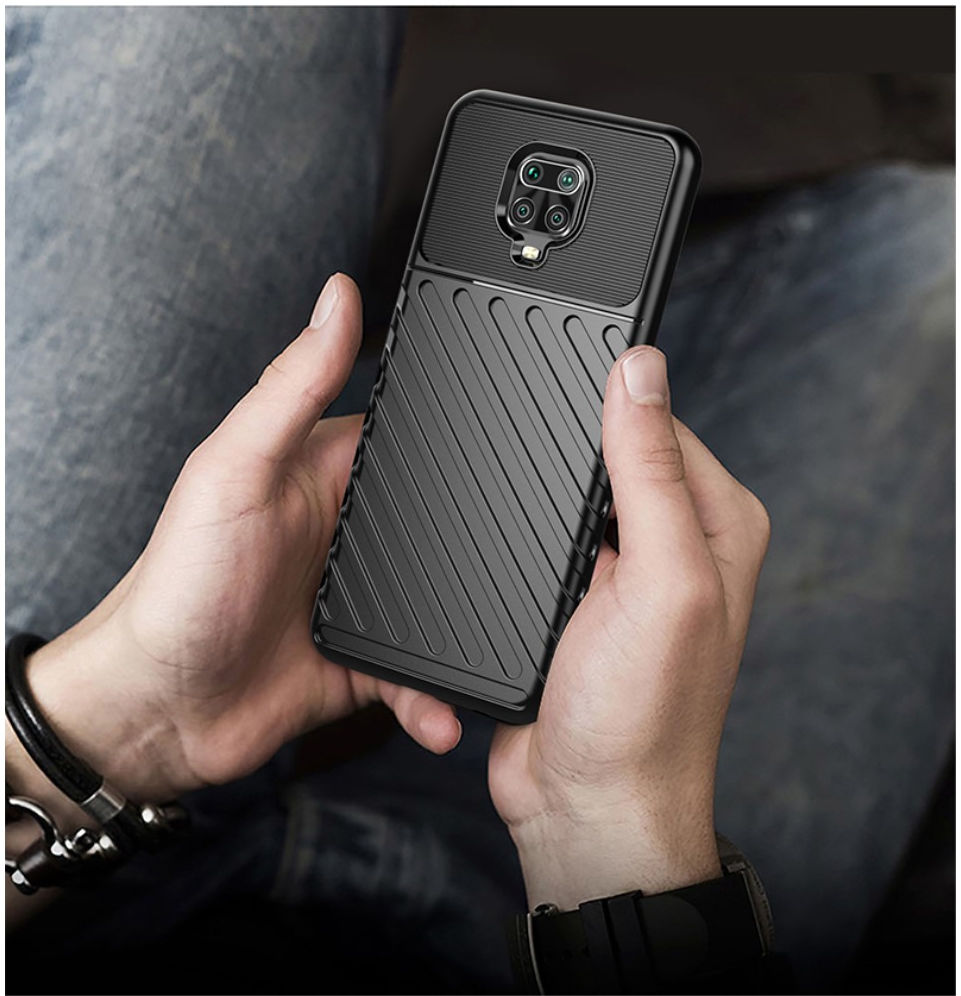Xiaomi Note 9S / Note 9 Pro Twill Thunder Texture Back Cover Blauw afbeelding 3