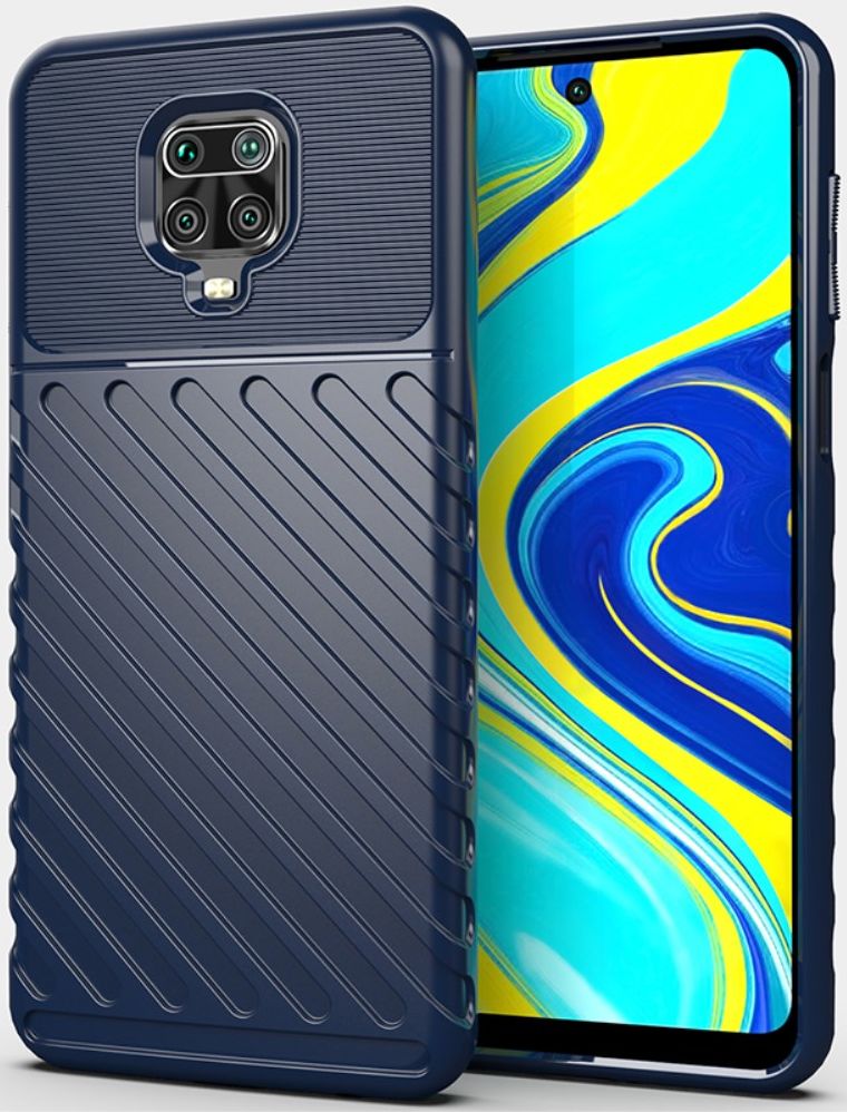 Xiaomi Note 9S / Note 9 Pro Twill Thunder Texture Back Cover Blauw afbeelding 1