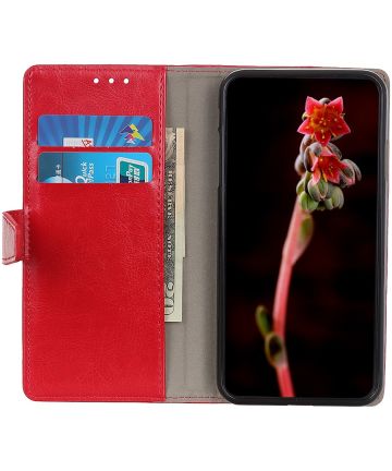 Xiaomi Mi Note 10 Lite Hoesje Portemonnee Book Cover Met Pasjes Rood Hoesjes