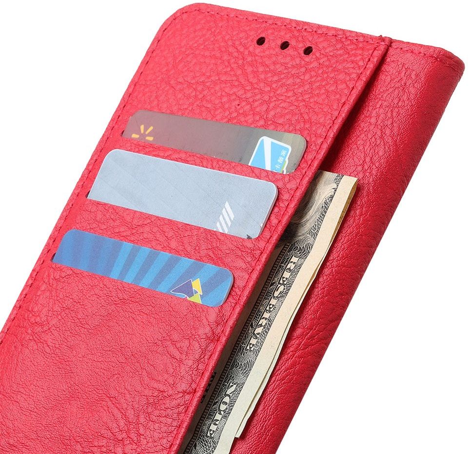 Xiaomi Redmi Note 9 Lychee Portemonnee Hoesje Rood afbeelding 11