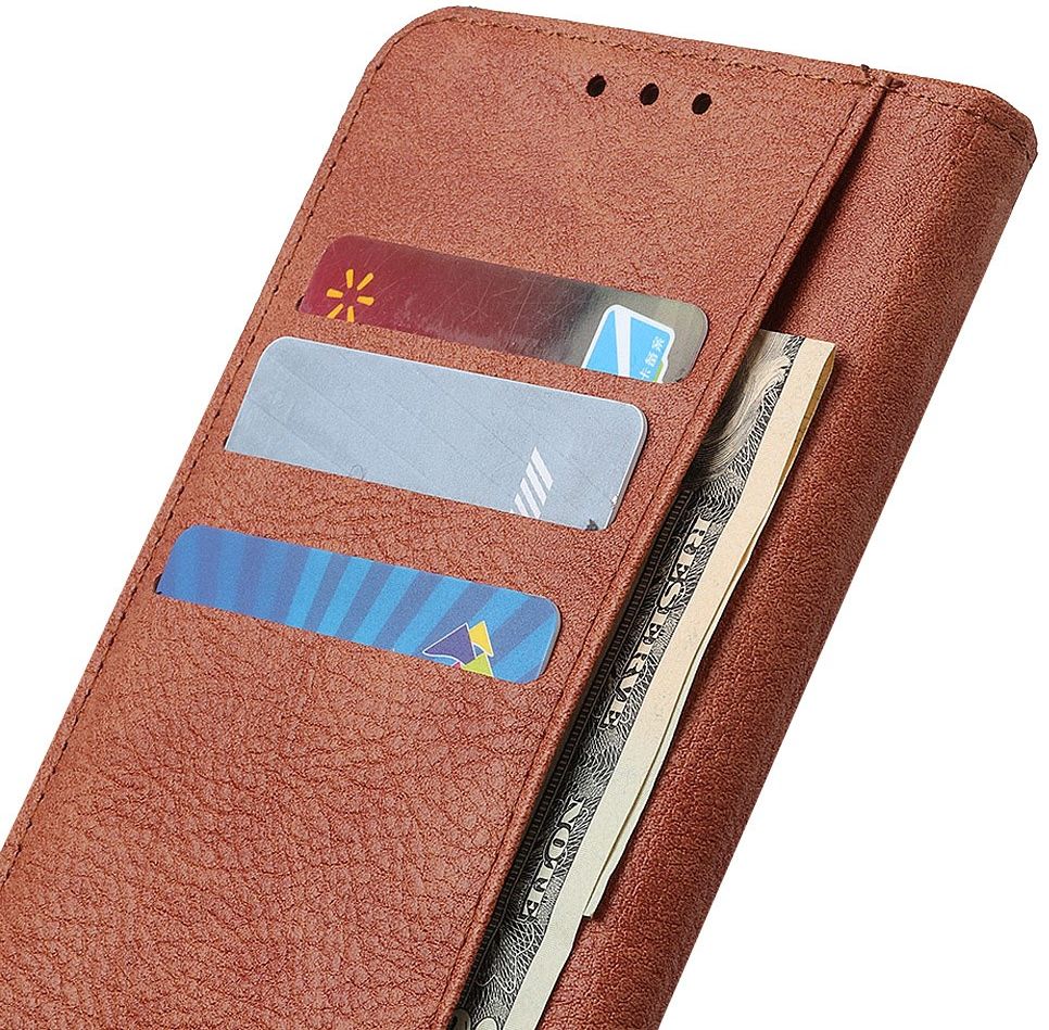 Xiaomi Redmi Note 9 Lychee Portemonnee Hoesje Bruin afbeelding 11