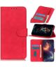 KHAZNEH Xiaomi Redmi Note 9 Hoesje Retro Wallet Book Case Rood