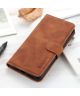 KHAZNEH Xiaomi Redmi Note 9 Hoesje Retro Wallet Book Case Bruin