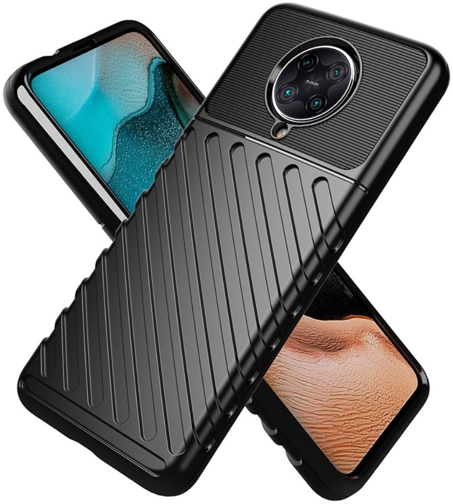 Xiaomi Poco F2 Pro Twill Thunder Texture Back Cover Zwart afbeelding 2