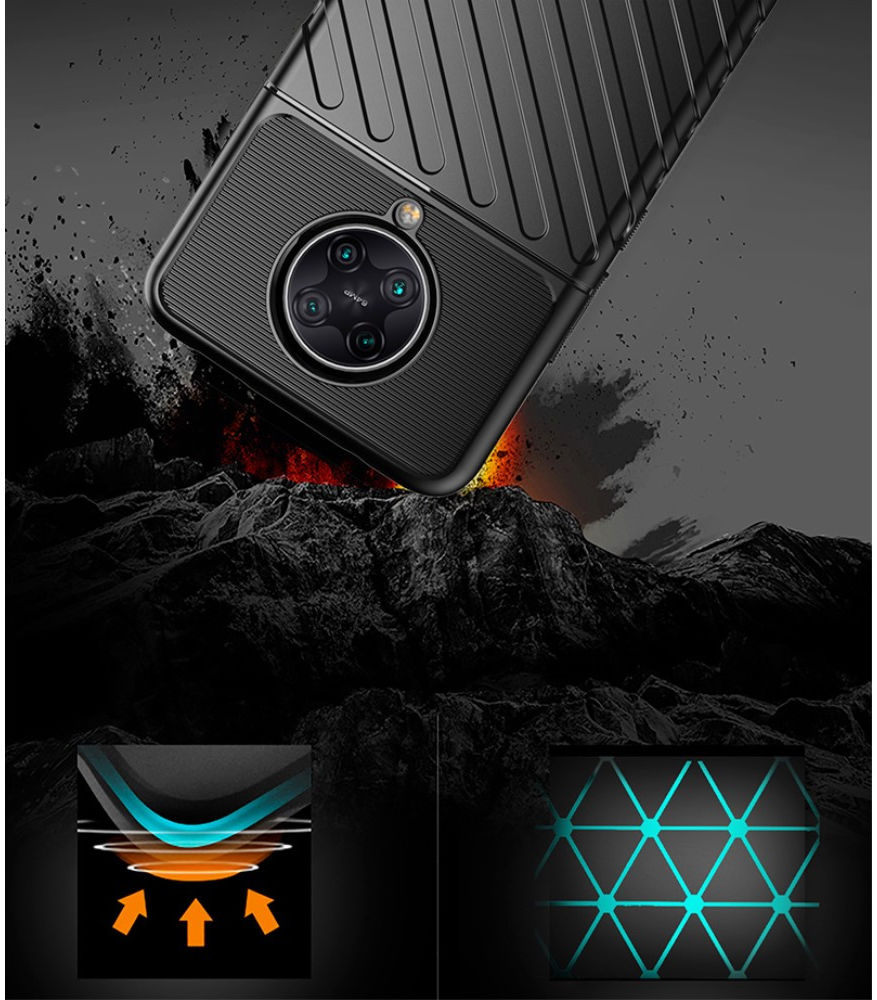 Xiaomi Poco F2 Pro Twill Thunder Texture Back Cover Zwart afbeelding 3