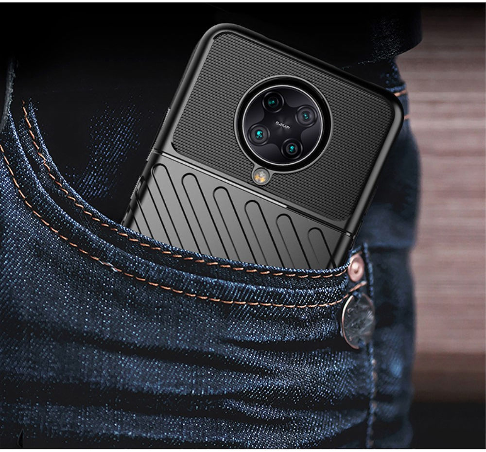 Xiaomi Poco F2 Pro Twill Thunder Texture Back Cover Zwart afbeelding 6