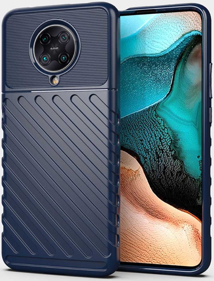 Xiaomi Poco F2 Pro Twill Thunder Texture Back Cover Blauw afbeelding 1