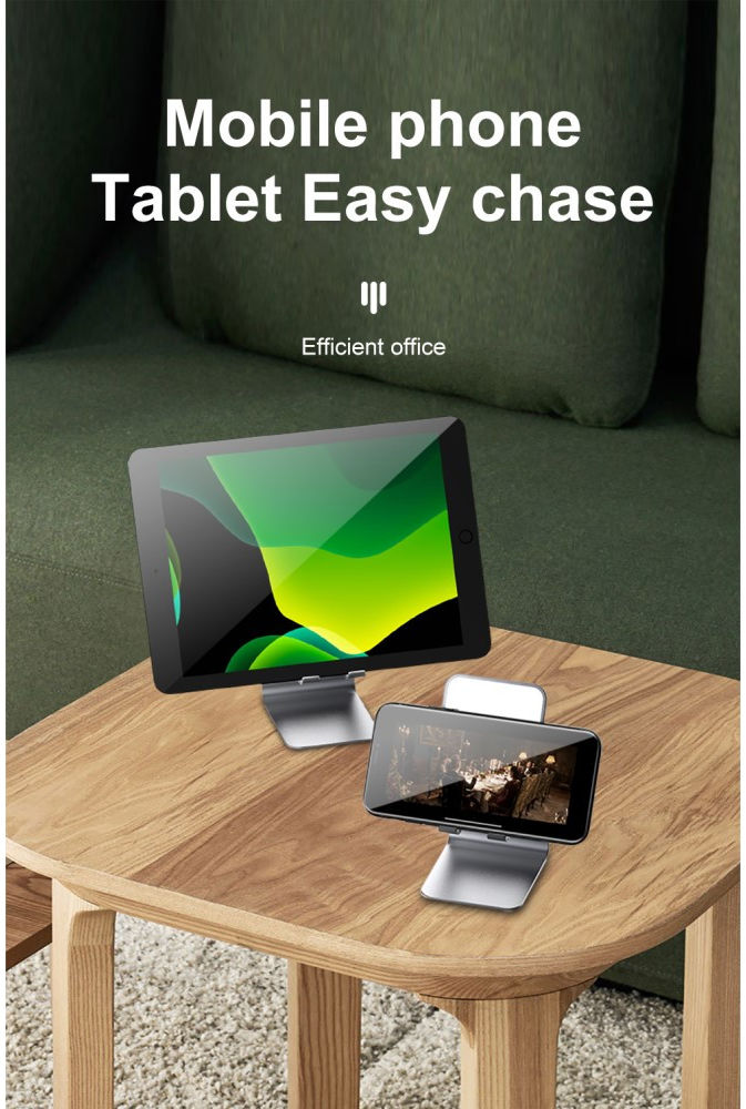 Universele Multifunctionele Smartphone Stand Met Spiegel Grijs afbeelding 8