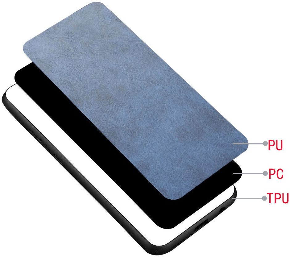 Oppo Find X2 Lite Hoesje Kunstleren Coating Hybride Blauw afbeelding 5