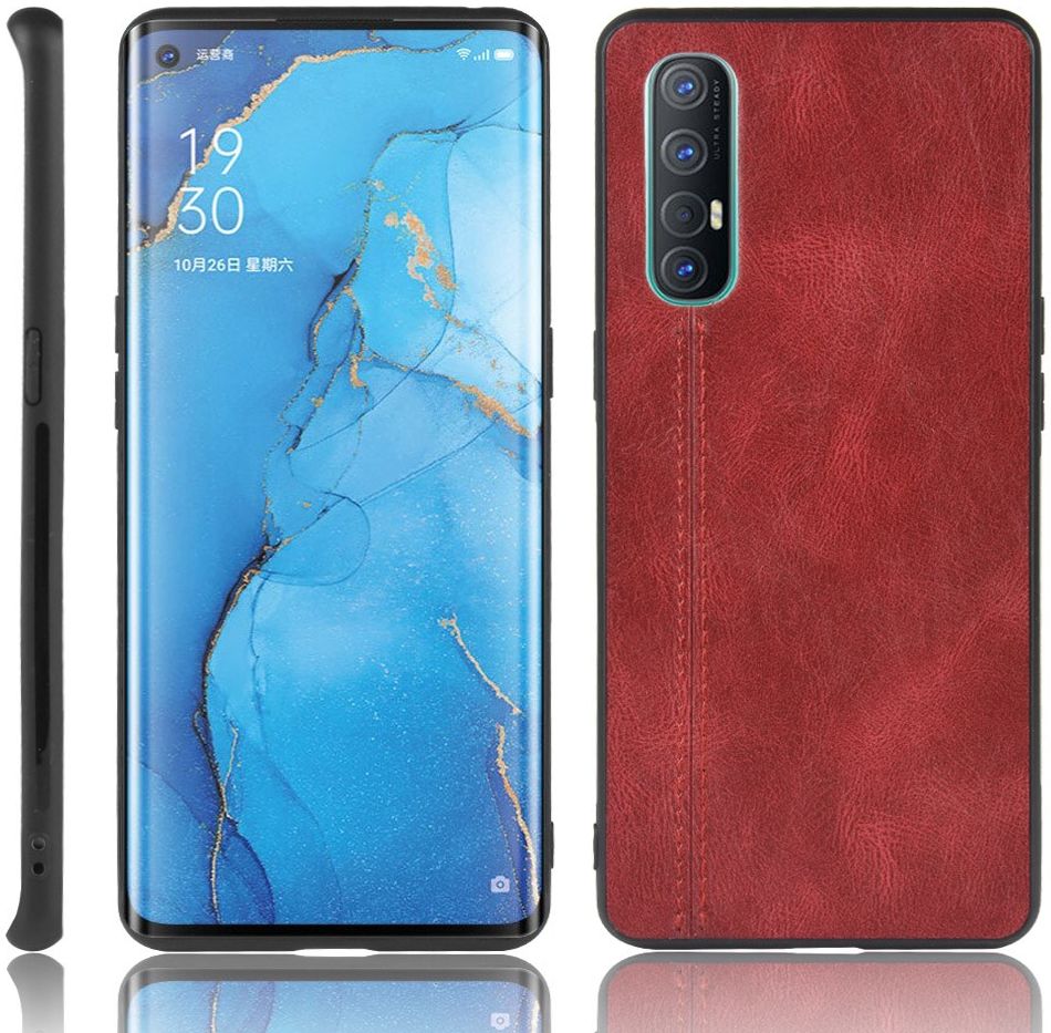 Oppo Find X2 Neo Hoesje Kunstleren Coating Hybride Rood afbeelding 1